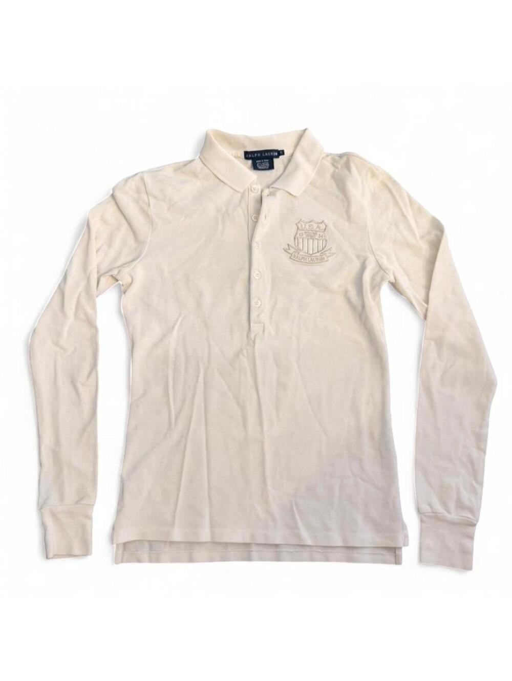Ralph Lauren Women's Cream and White Polo-shirt